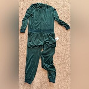 Green Velour Track Suit